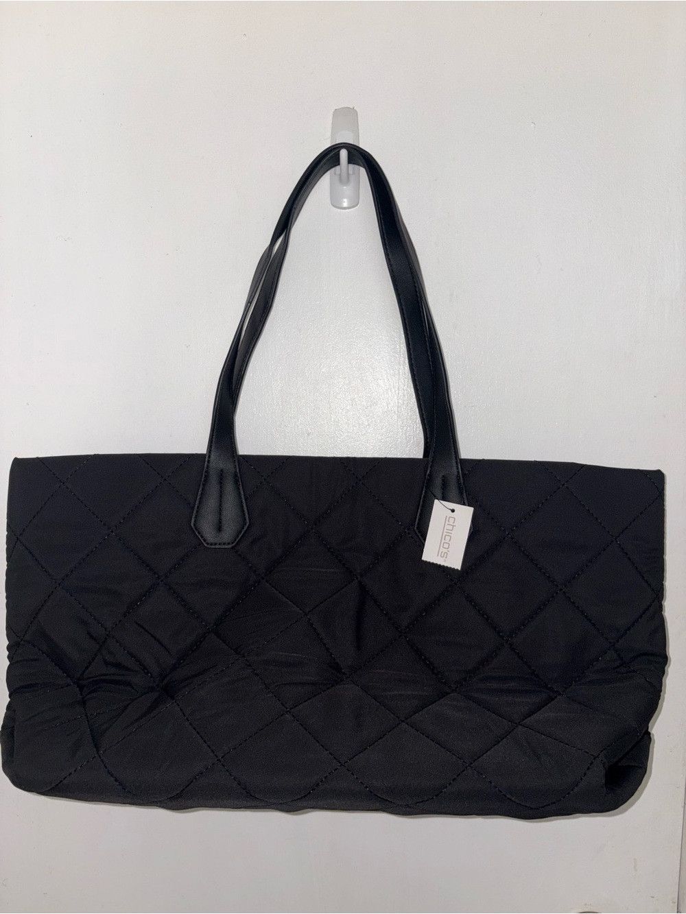 NWT Chico's Black Quilted Tote